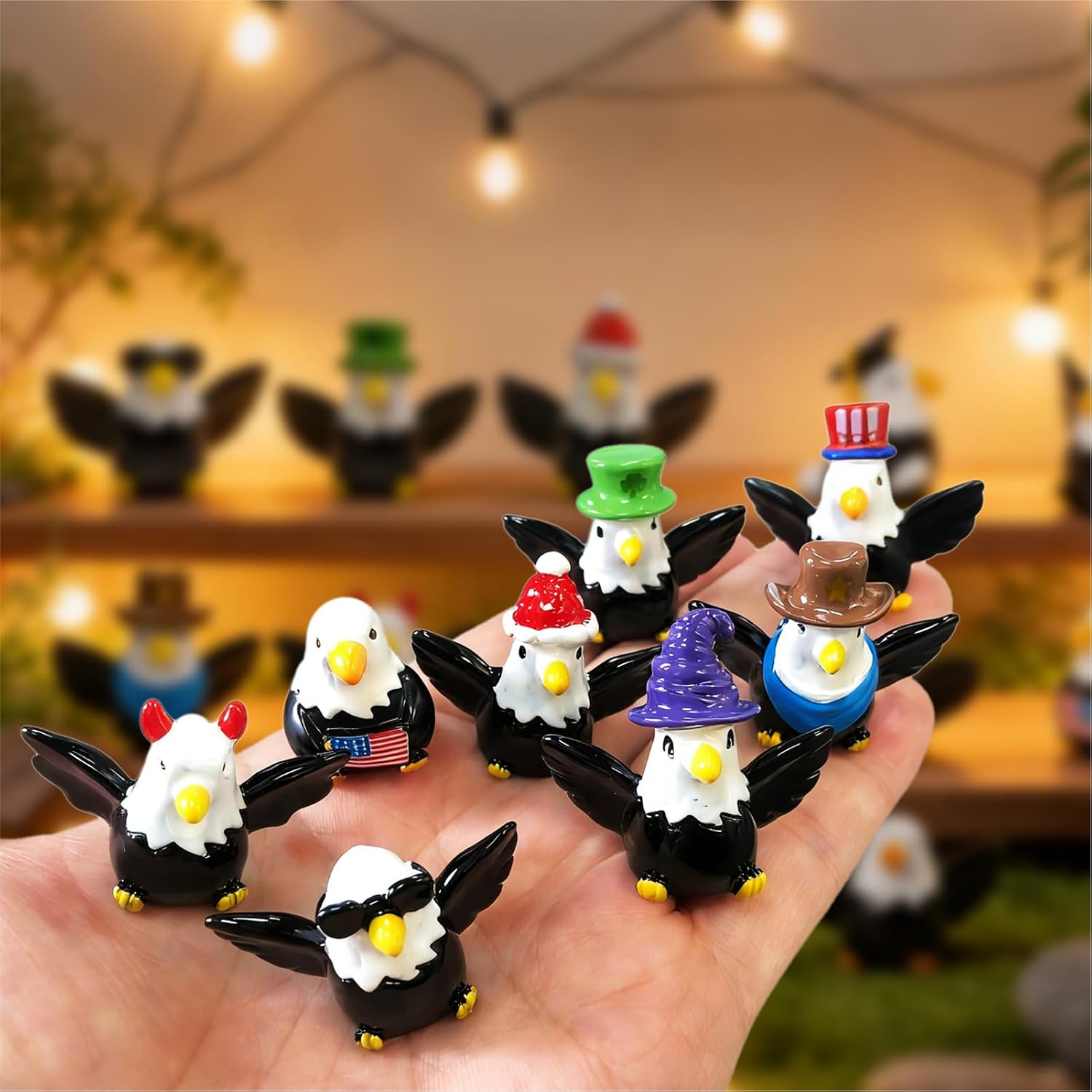 22Pcs Mini Resin Holiday Bald Eagle Figures America Patriotic Eagle image 3