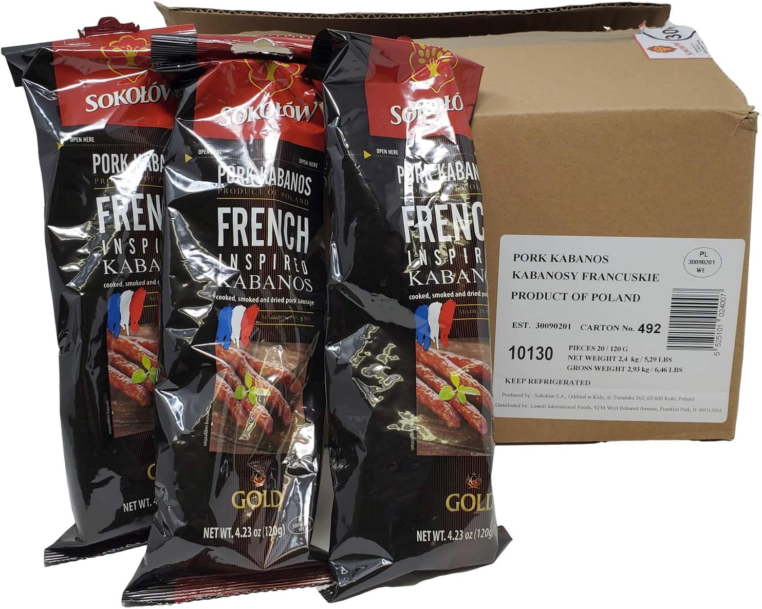 Pork Kabanos - Thin French Inspired Kabanosy Sokolow (20 pack)