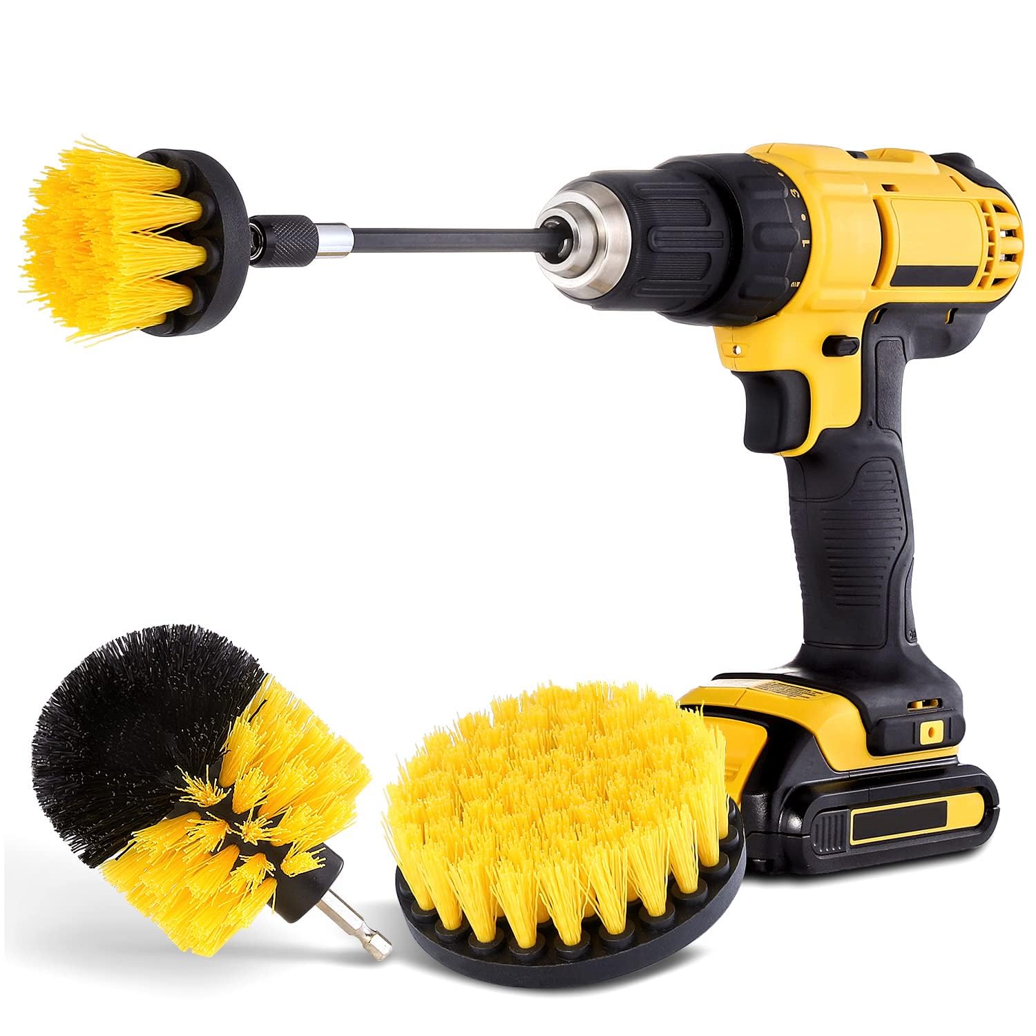 Drill Brush Attachment Set, 4 Pcs Scrubbing Brush, Power Spin Scrubber Cleaning Brush Kit for Bathroom Surfaces, Grout, Floor, Tub, Shower, Tile,Corners, Kitchen, Chimney, Automotive-Fits Most Drills. (B0CWXJ49ZF) Amazon Price History, Amazon Price Tracker