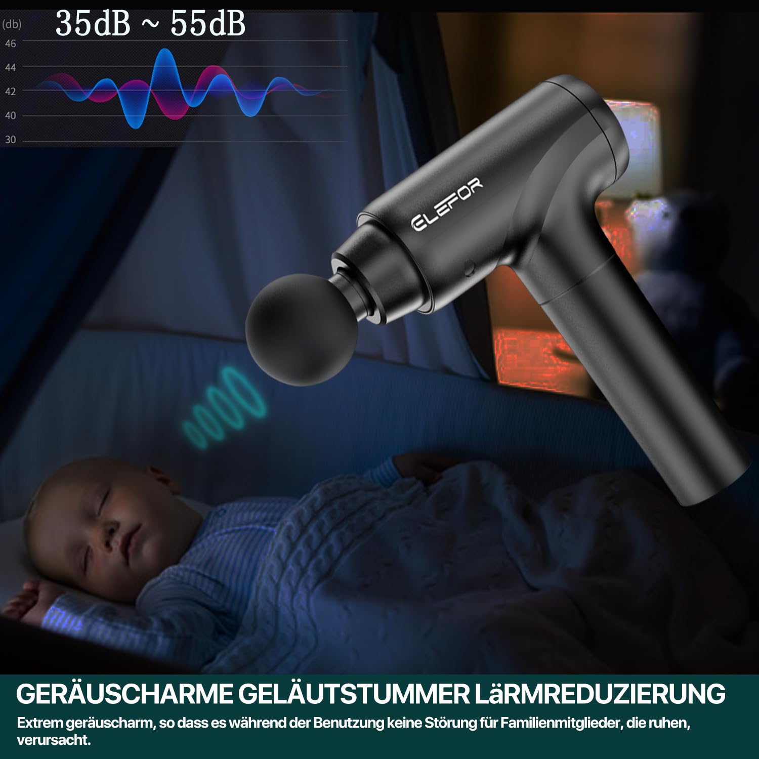 Massagepistole, tiefes Gewebe, Percussion-Rückenmassagegerät für Sportler, Muskelmassagepistole zur Schmerzlinderung, mit 8 Massageköpfen und 20 Geschwindigkeiten (mattschwarz)
