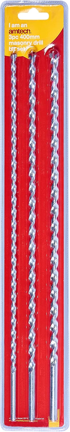 Amtech F2800 3 Piece 400mm Masonry Drill bit Set