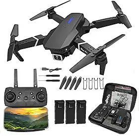 Drone E88 Pro Câmera 1080p HD 4K Mini Dobrável, WiFi 2.4G, Retorno Automático, Presente