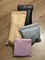 CANIPHA 4pcs Lambskin Pocket Cosmetic Bag, Waterproof Portable No Zipper Self-closing Small Makeup Pouch for Women Mini Travel Storage bag for Cosmetics Headphones Jewelry