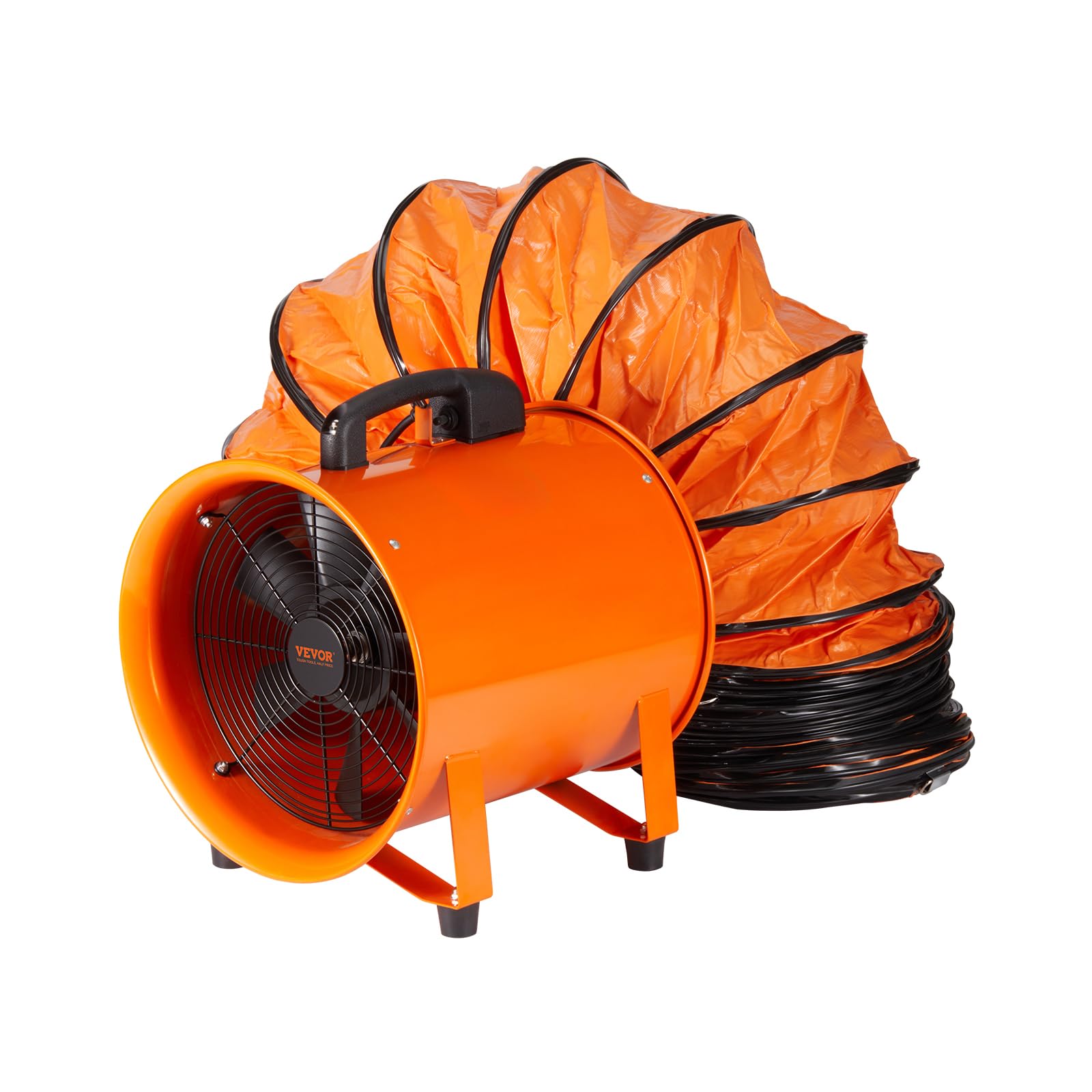 VEVOR Bauventilator 255-W-AC-Motor Baugebläse 2830 U/min Baulüfter Gebläse 1720 CFM (2922 m3/h) Axiallüfter mit 10 m Schlauch Axialgebläse 79 dB Geräuschpegel Industrielüfter