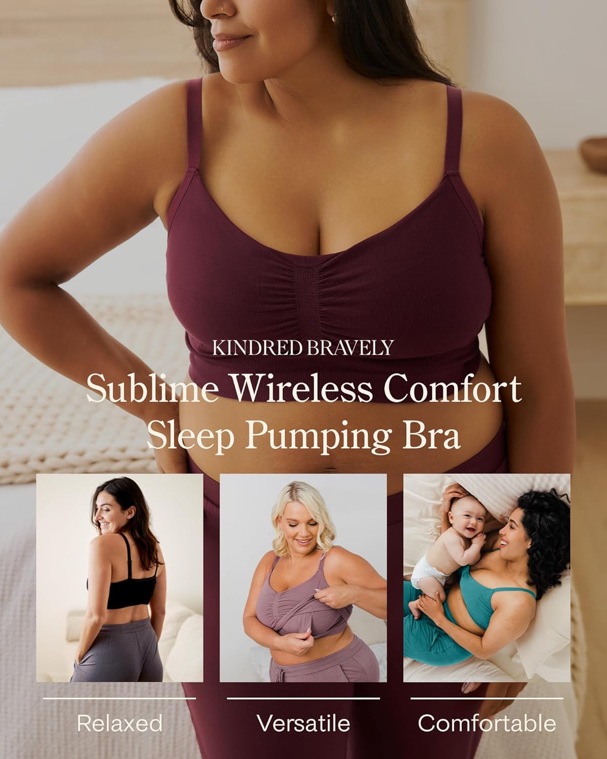 Kindred Bravely Sublime Sleep Pumping Bra Hands Free, Adjustable Pumping & Nursing Bra with EasyClip for All Breast Pumps - Image 4