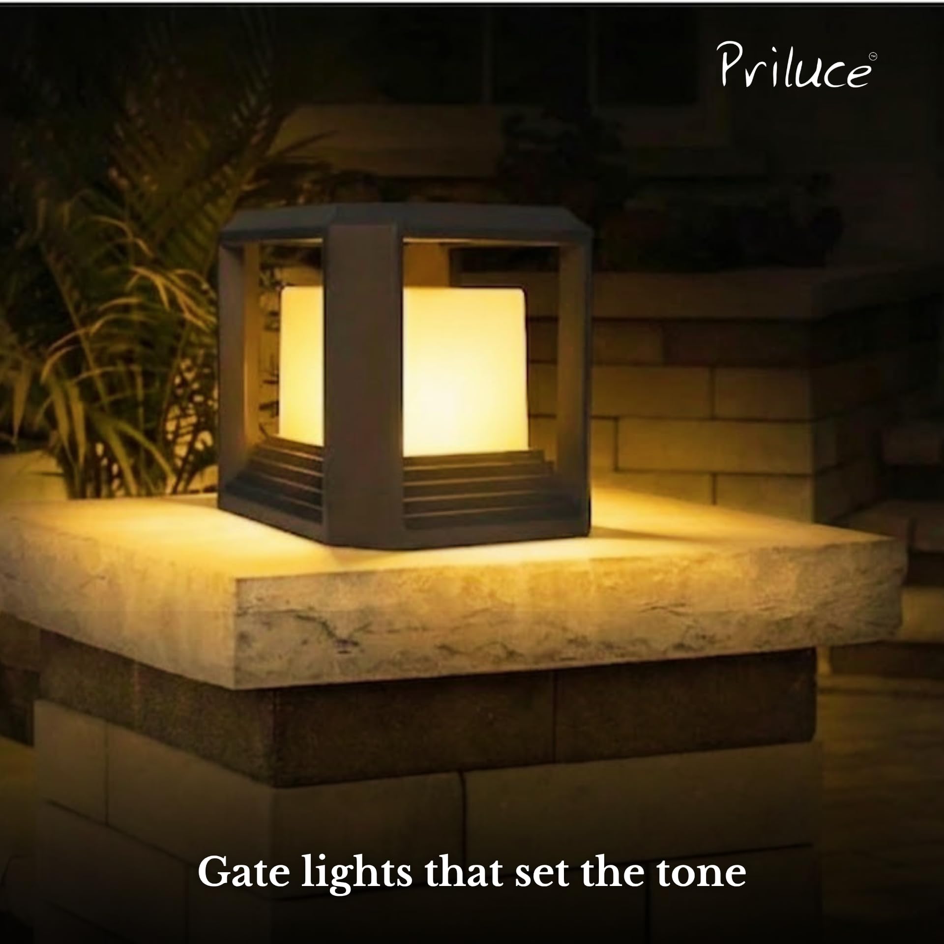 PRILUCE E27 Compact Gate Light | Graphite Grey | Die-Cast Aluminium | IP65 Waterproof | 153 x H153 mm 3