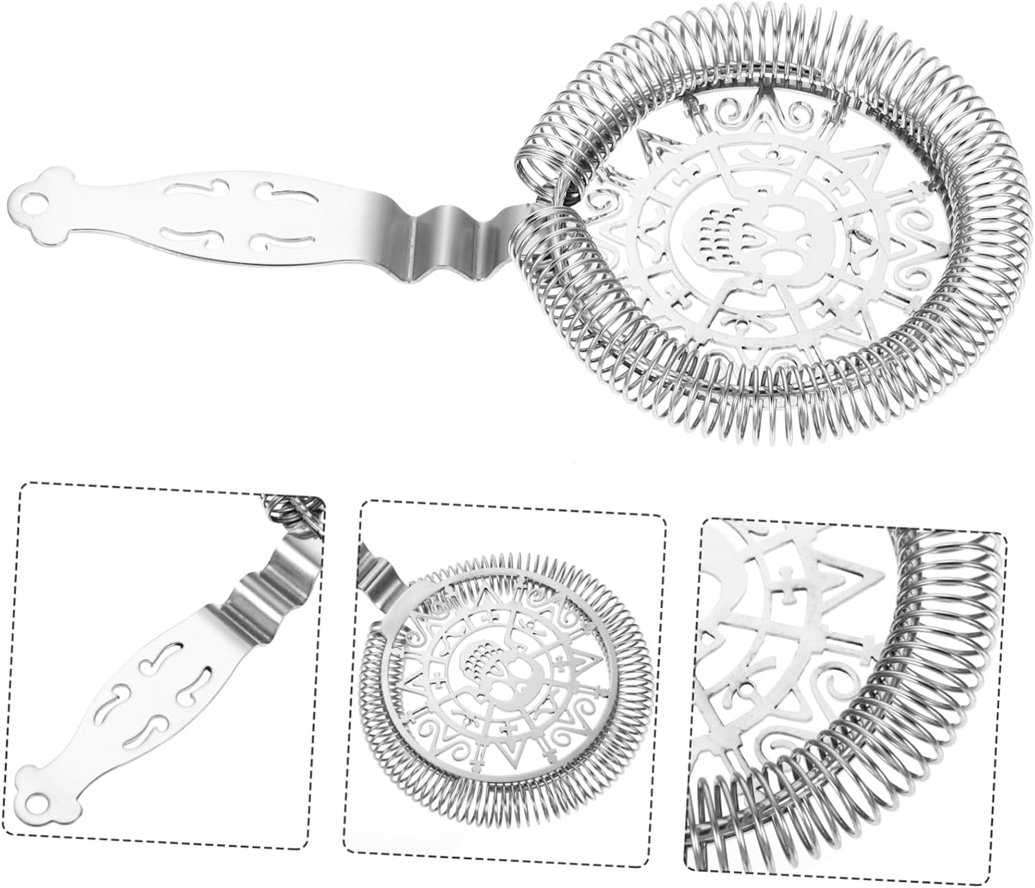 PRETYZOOM 1Pc Stainless Steel Cocktail Strainer Barware Tool for Bartenders Lightweight and Portable Design for Efficient Ice Straining for Use