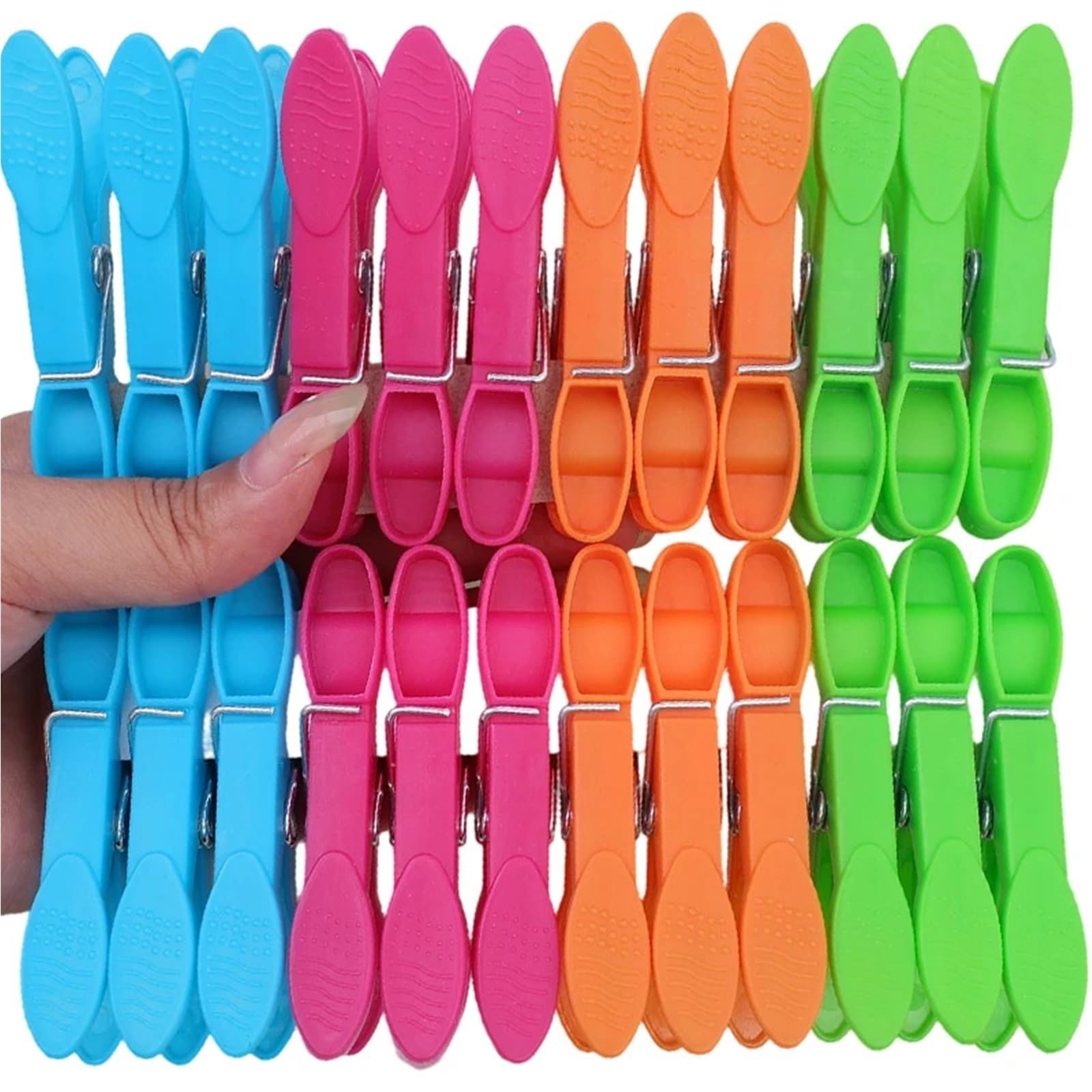 Wäscheklammer Non-Slip Clothes Pegs | Windproof Laundry Clothespins Socks Towel Hanging Peg Crafts Picture Plastic Clips Food Package Seal Clamp(Mixed color 72PCS)