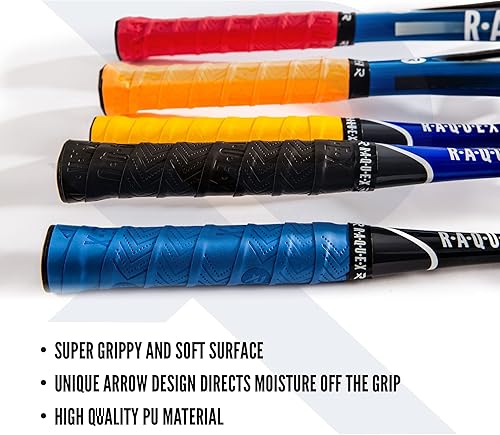 Miniatura 3 de Evolve - Cinta de agarre para raqueta, paquete de 5 unidades, varios colores, agarre antideslizante para raquetas de tenis, bádminton, squash,