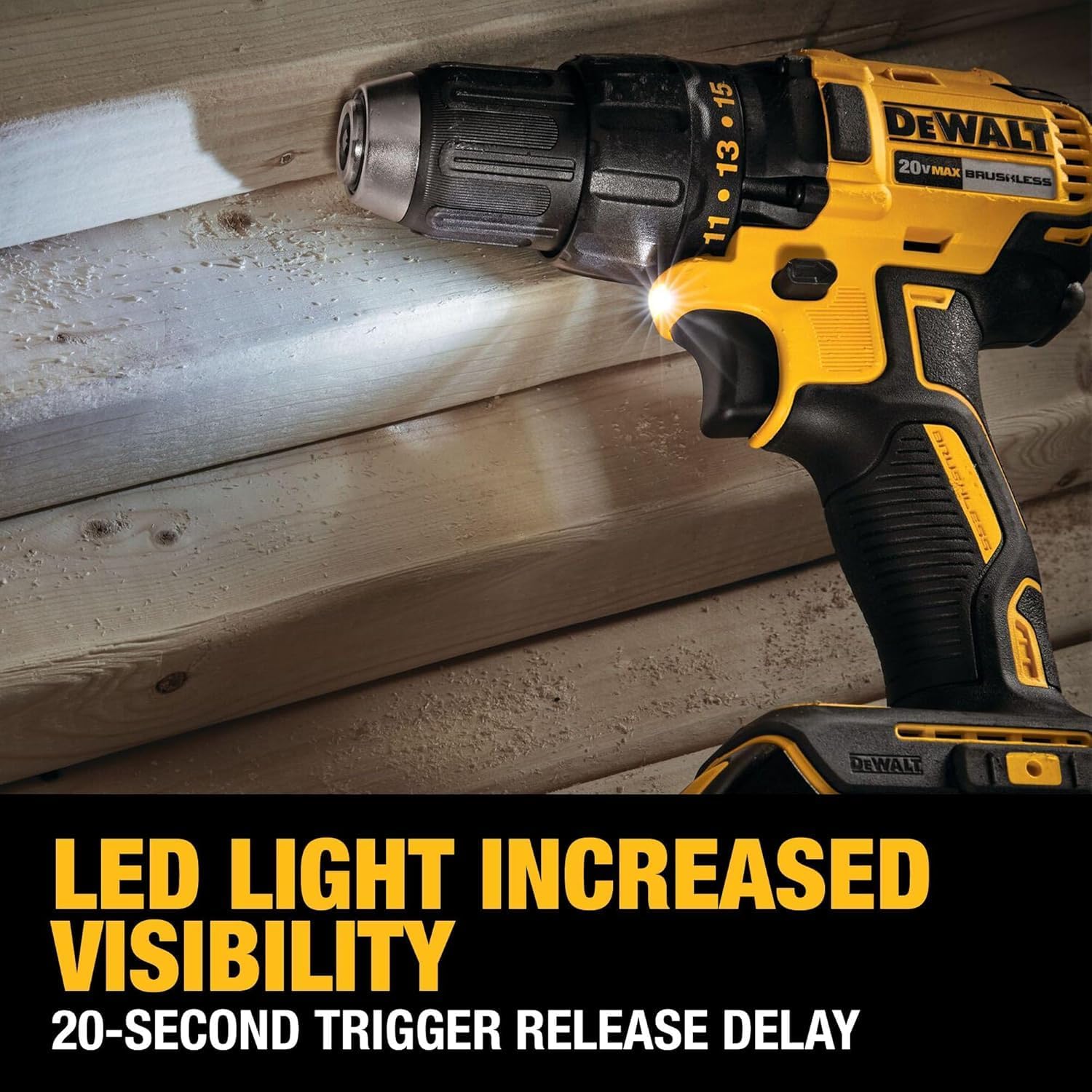 DeWalt 20V Max drill driver with battery attached