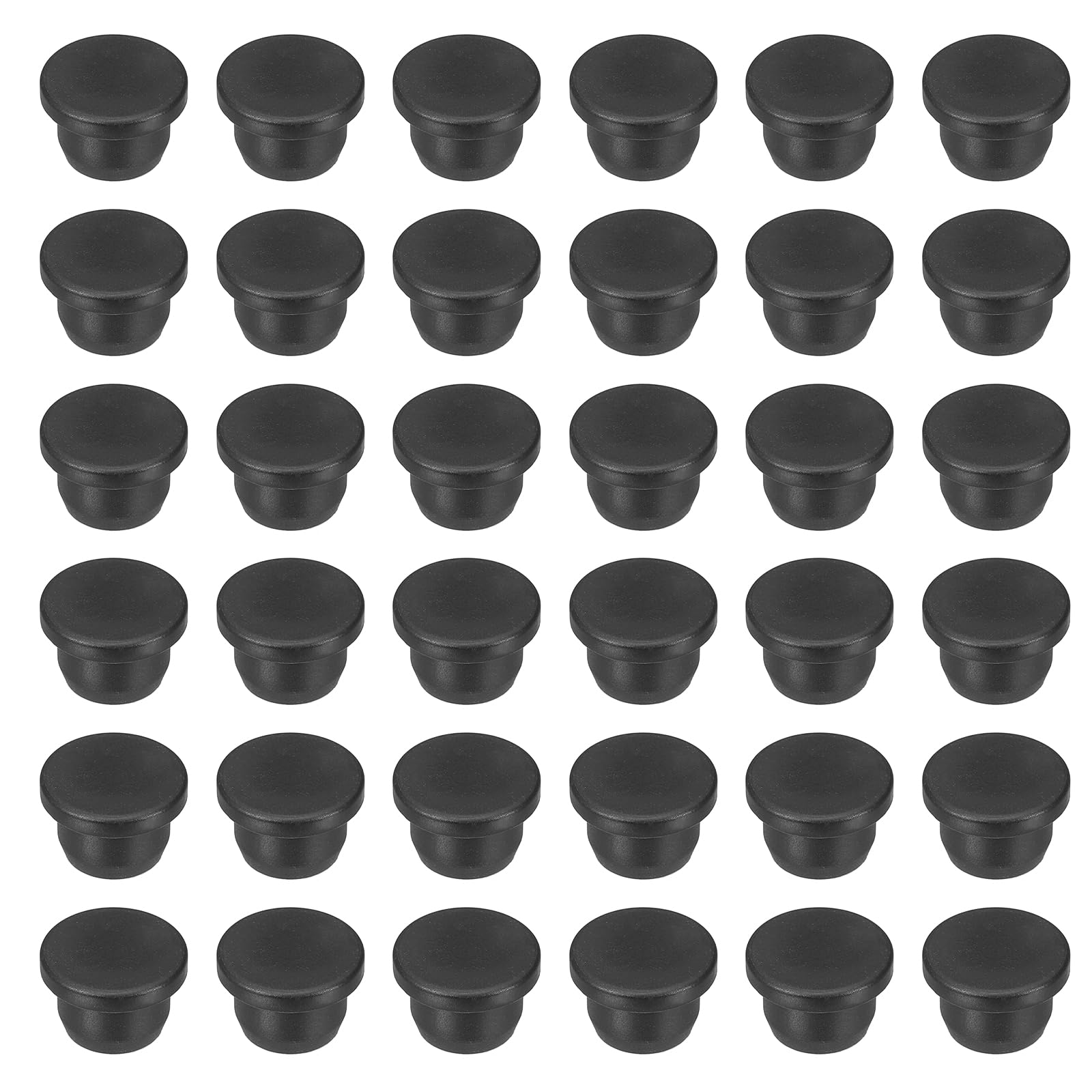 sourcing map 36pcs T-Shaped Silicone Plugs 15.5mm 5/8 Inch Dia Snap in Plug Hole Seal Cover Round Rubber Stopper for 15-15.5mm Holes Kitchen Rubber Bulkheads Waterproof Sealing, Black