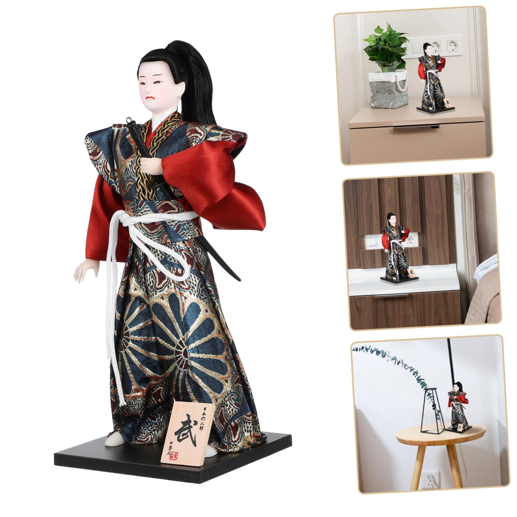 SOLUSTRE Figura Samurái Japonesa de 30cm, Estatua Tradicional Coleccionable