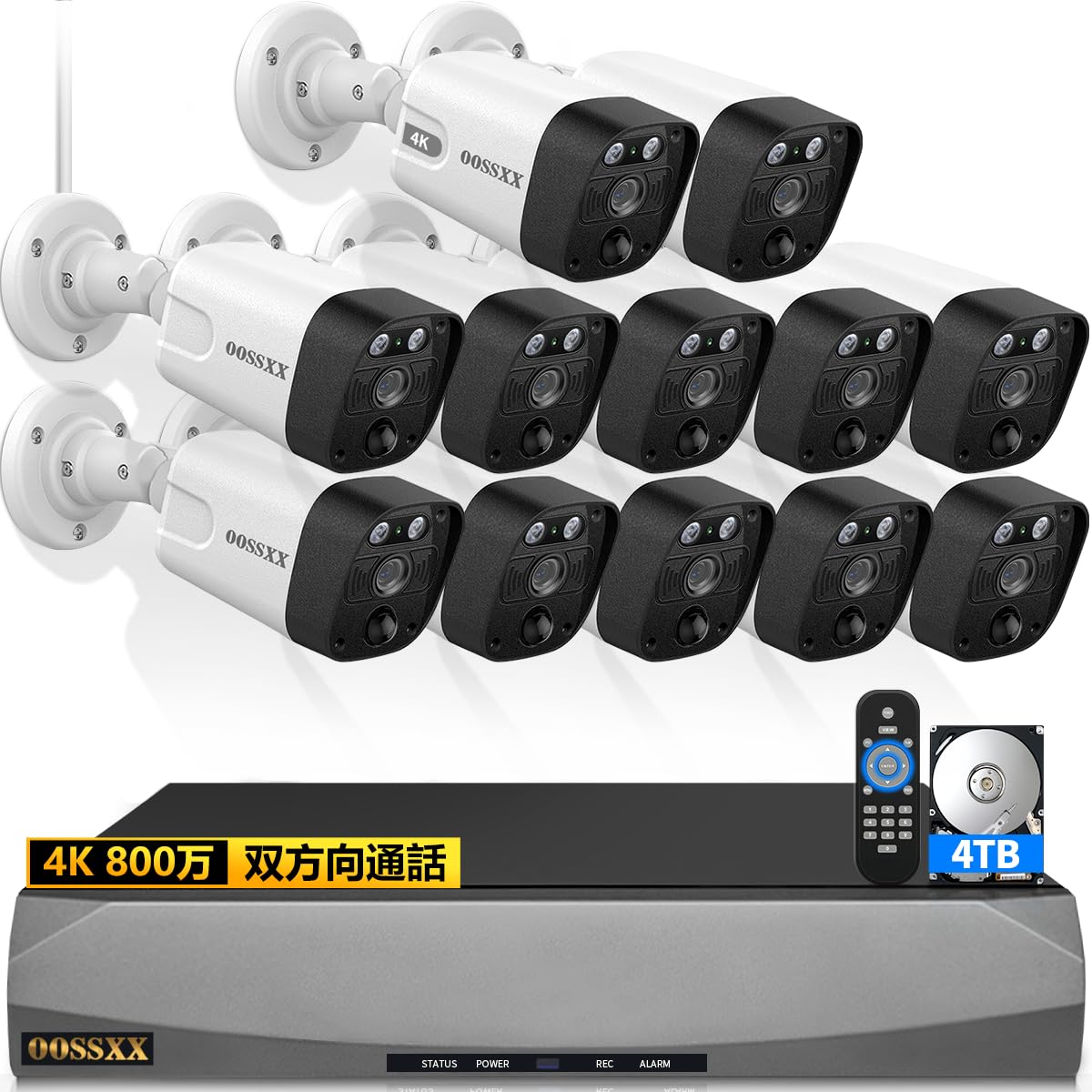 Amazon.co.jp: 【800万画素・双方向通話・130°超広角】 OOSSXX 防犯