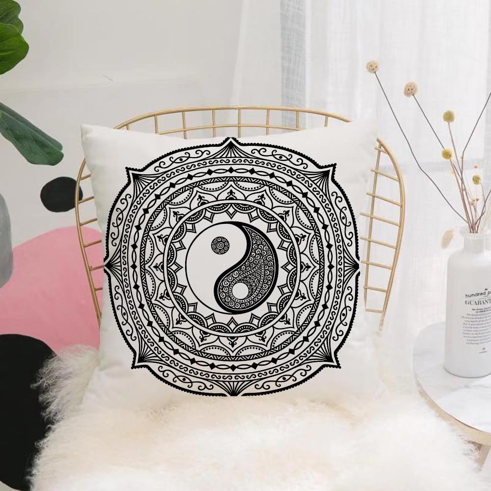 HYOSXW Cushion Cover,Throw Pillow Case Home Decorative for Living Room Bedroom Sofa Chair 16X16 Inch,Beautiful mandala art vector mandala design,Pillowcase 40X40cm