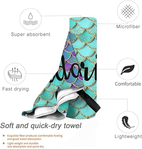 Miniatura 4 de Toallas de playa personalizadas, toalla de playa con nombre personalizado, toalla de baño de microfibrapiscinaplaya con un diseño único, secado