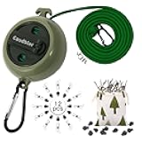 Portable Travel Clothesline Cord, Caudblor Adjustable 33ft Camping Clothes line, Laundry Drying Rope for Hotel Trip, Cruise, Outdoor/Indoor, with 12Pcs Stoppers, Windproof Clothespins