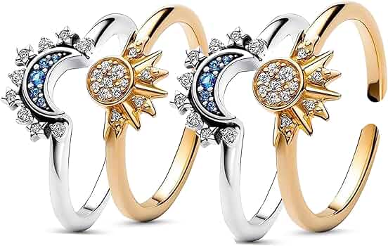 Bague lune soleil femme élégante - Atelier Mila Bague lune soleil femme élégante - Atelier Mila