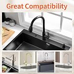 Joinfworld Garbage Disposal Air Switch Kit Waterproof Garbage Disposal Button Kit with Long Garbage Disposal Switch Matte Black