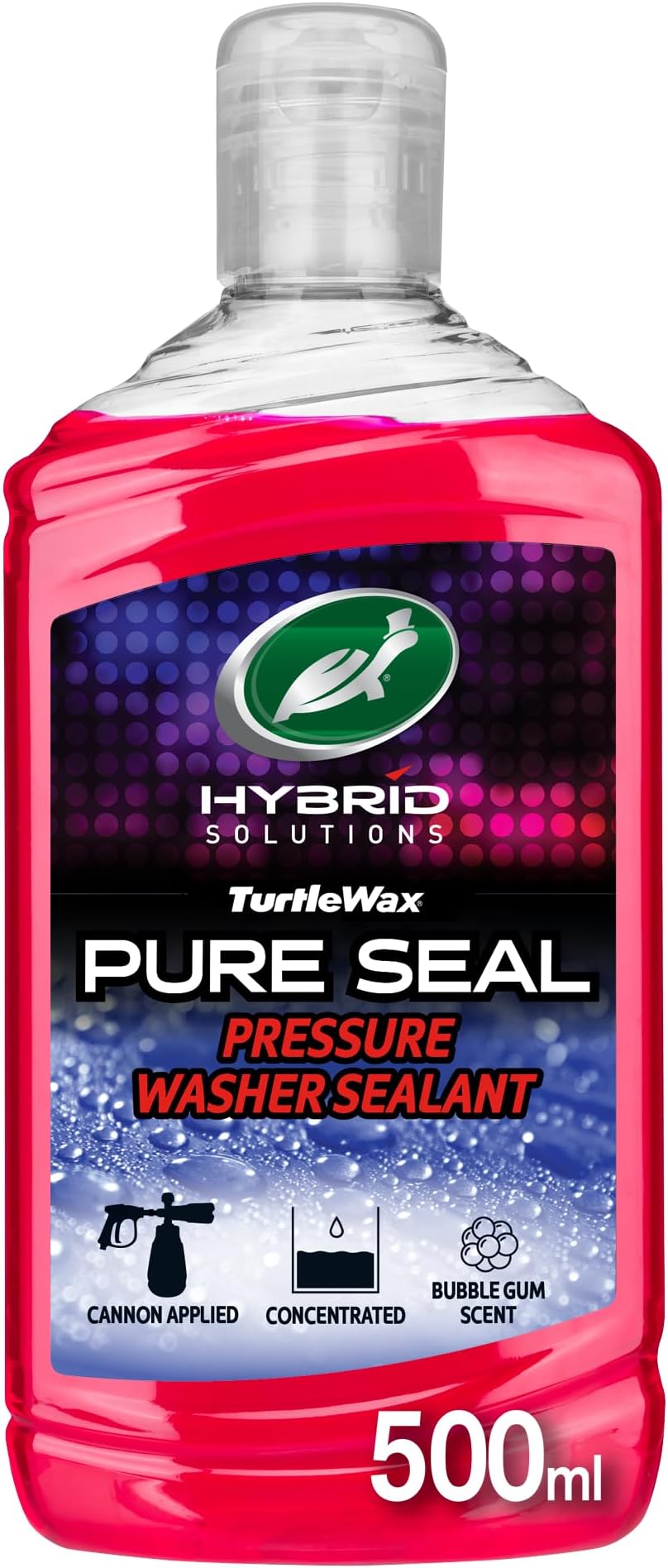 Turtle Wax Pure Seal – Easy Shine and Protection Spray for Cars, Use with Pressure Washer Foam Gun, Water-Repelling Finish, Bubble Gum Scent - 500ml