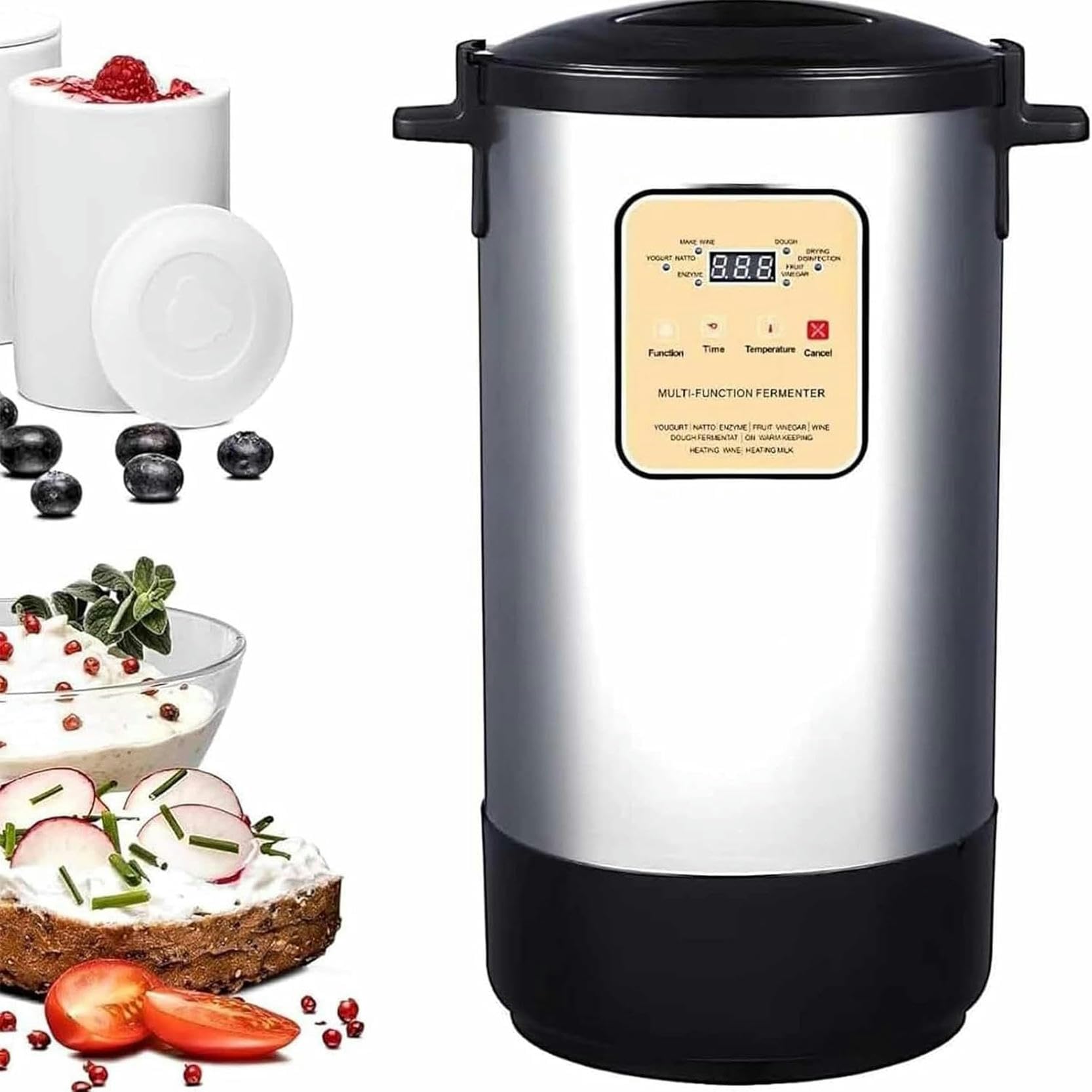 Yogurtera Comercial de Acero Inoxidable, máquina de fermentación automática, máquina de Yogur de Frutas Totalmente automática y Multifuncional, 18L, 12L,12L