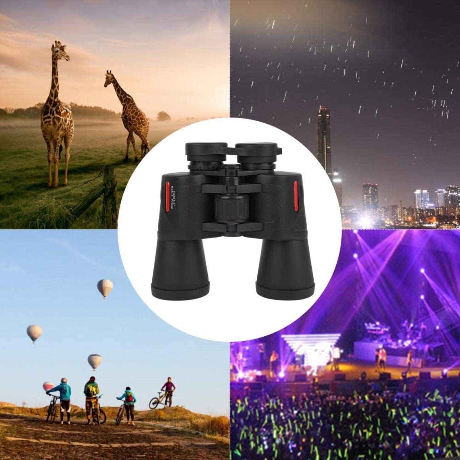 Telescopio Binoculares Alta Potencia Telescopio Binocular HD 20x50 High Times, visión Nocturna/Prisma BAK4/Gran Angular/Impermeable Viajes/Exteriores Interiores/Exteriores