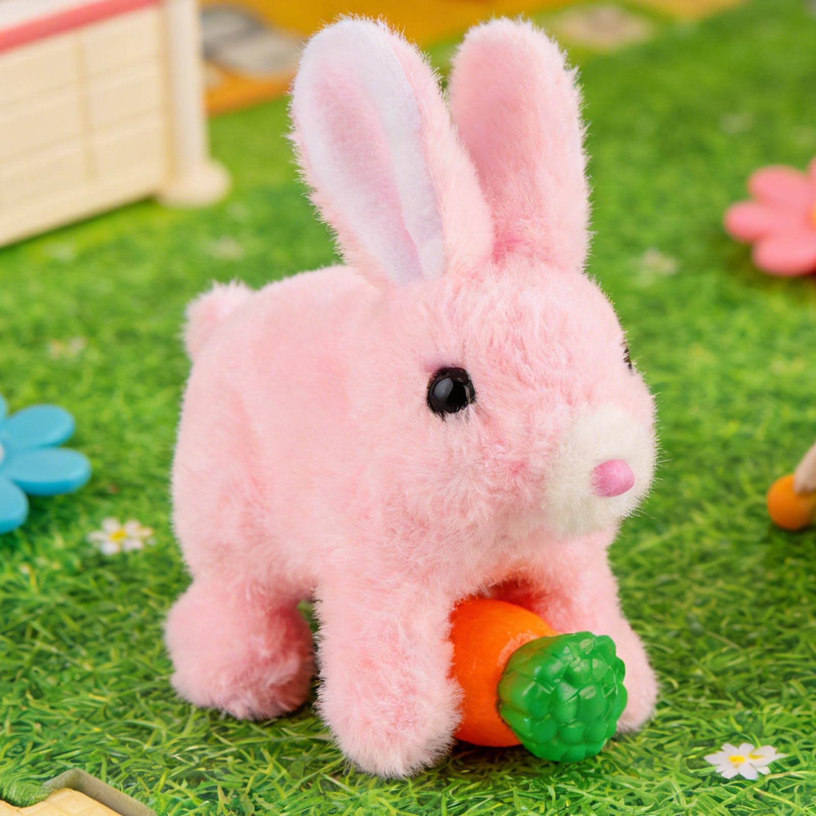 Jouet Câlin Qui Saute Bunny En Peluche Interactive Réaliste - Lapin Qui Saute, Tremble Et Secoue Les Oreilles - Jouet Pour Enfants