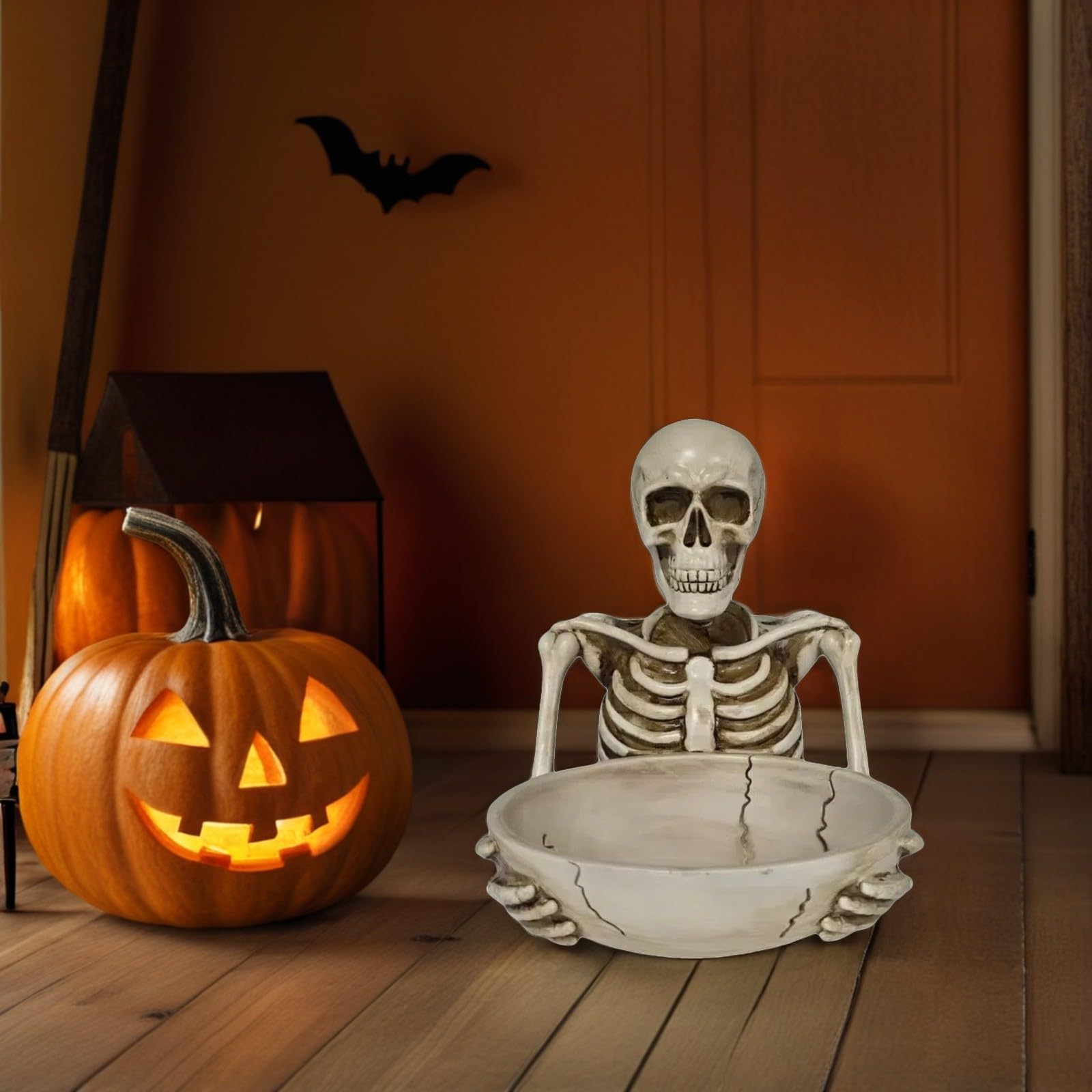 Resina Bandeja para Servir Forma de Calavera Halloween