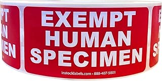 Exempt Human Specimen Medical Healthcare Labels 1.5 x 3 Inch 500 Total Labels