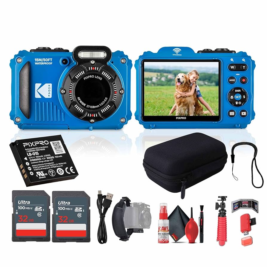 Amazon.com : Kodak Pixpro WPZ2 Digital Camera (Blue) Bundle
