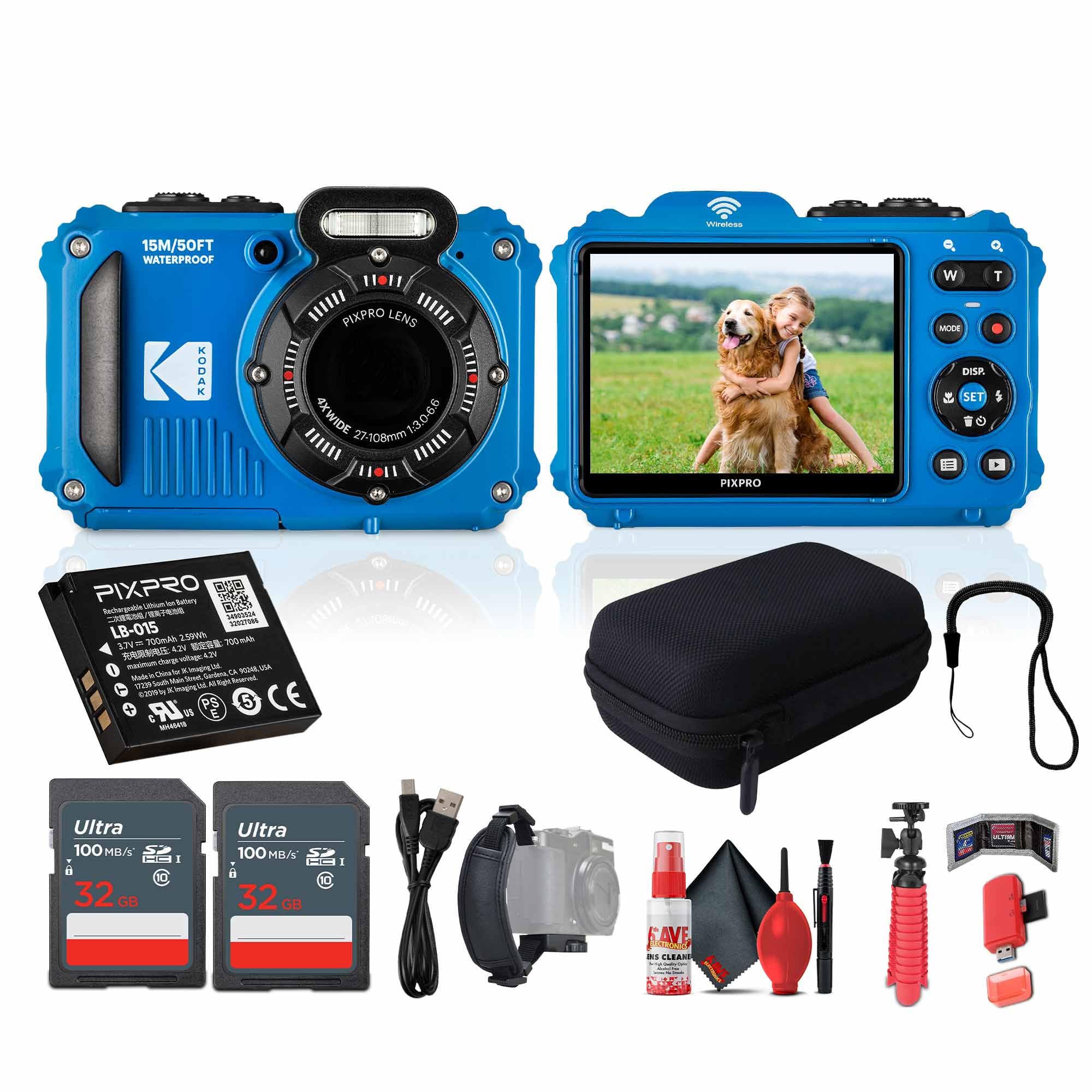 Amazon.com : Kodak Pixpro WPZ2 Digital Camera (Blue) Bundle