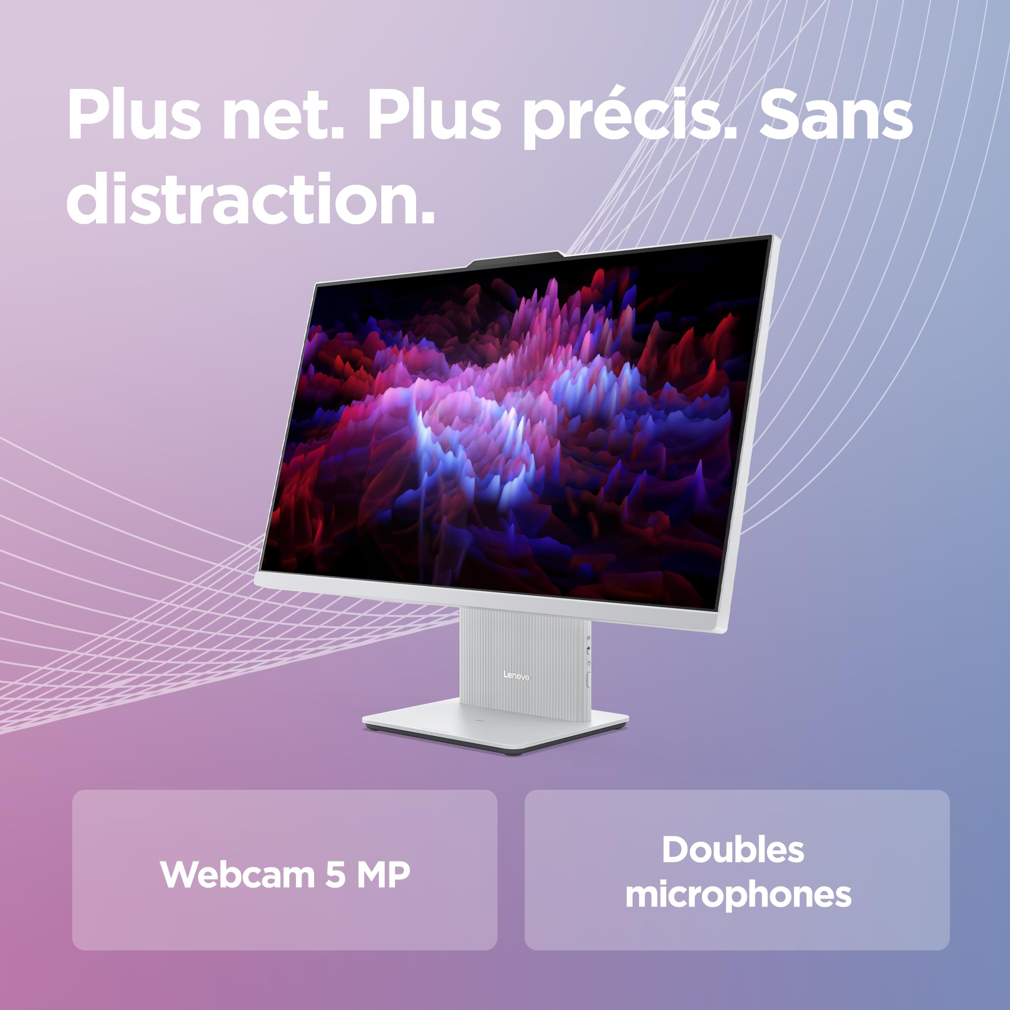 Lenovo IdeaCentre AIO 27IRH9 - Ordinateur de Bureau Tout-en-Un 27" FHD (Intel Core i5-13420H, 16Go RAM, 1To SSD, Graphique Intel UHD Intégrée, Windows 11 Home) Clavier AZERTY et Souris USB - Gris