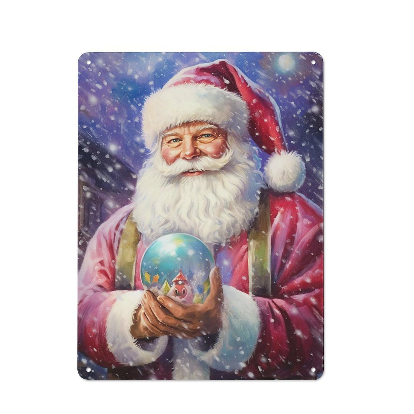 Junmoney Santas Fortune Telling Rustic Tin Wall Plaque 40X30cm For Garage Or Workshop, For Home Interiors, Feature Walls And Decorative Displays