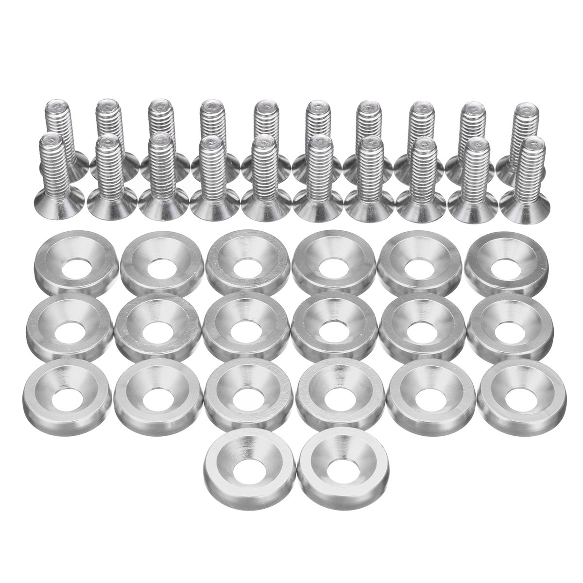 20pcs Kit Boulons Pare-Chocs Fender M6x15mm Aluminium CNC Noir - Dress Up Moteur