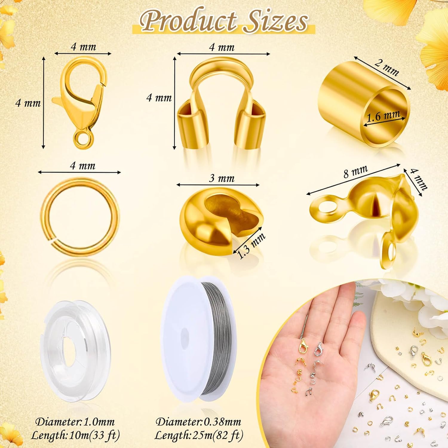 Crimp Beads Supplies for Jewelry Making, Including Crimp covers, Crimp