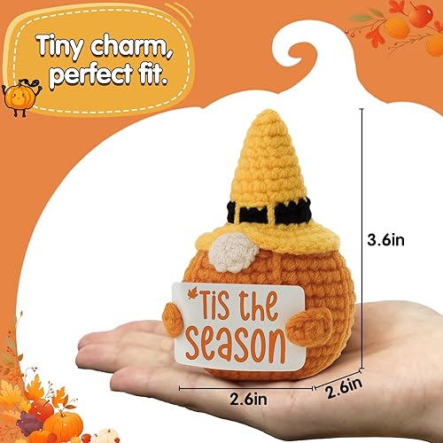 Miniatura 4 de Tis The Season - Muñeca de ganchillo hecha a mano con diseño de sombrero de bruja de Halloween, acogedora vibraciones de otoño, cosecha de Acción de