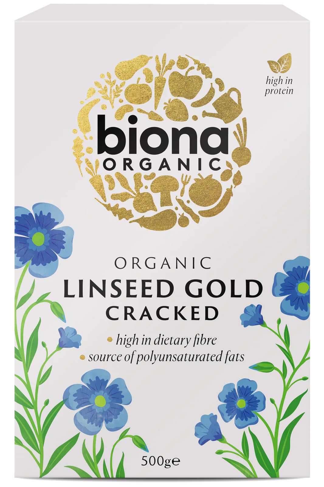 BIONA Organic Cracked Linseed 500g (PACK OF 1)