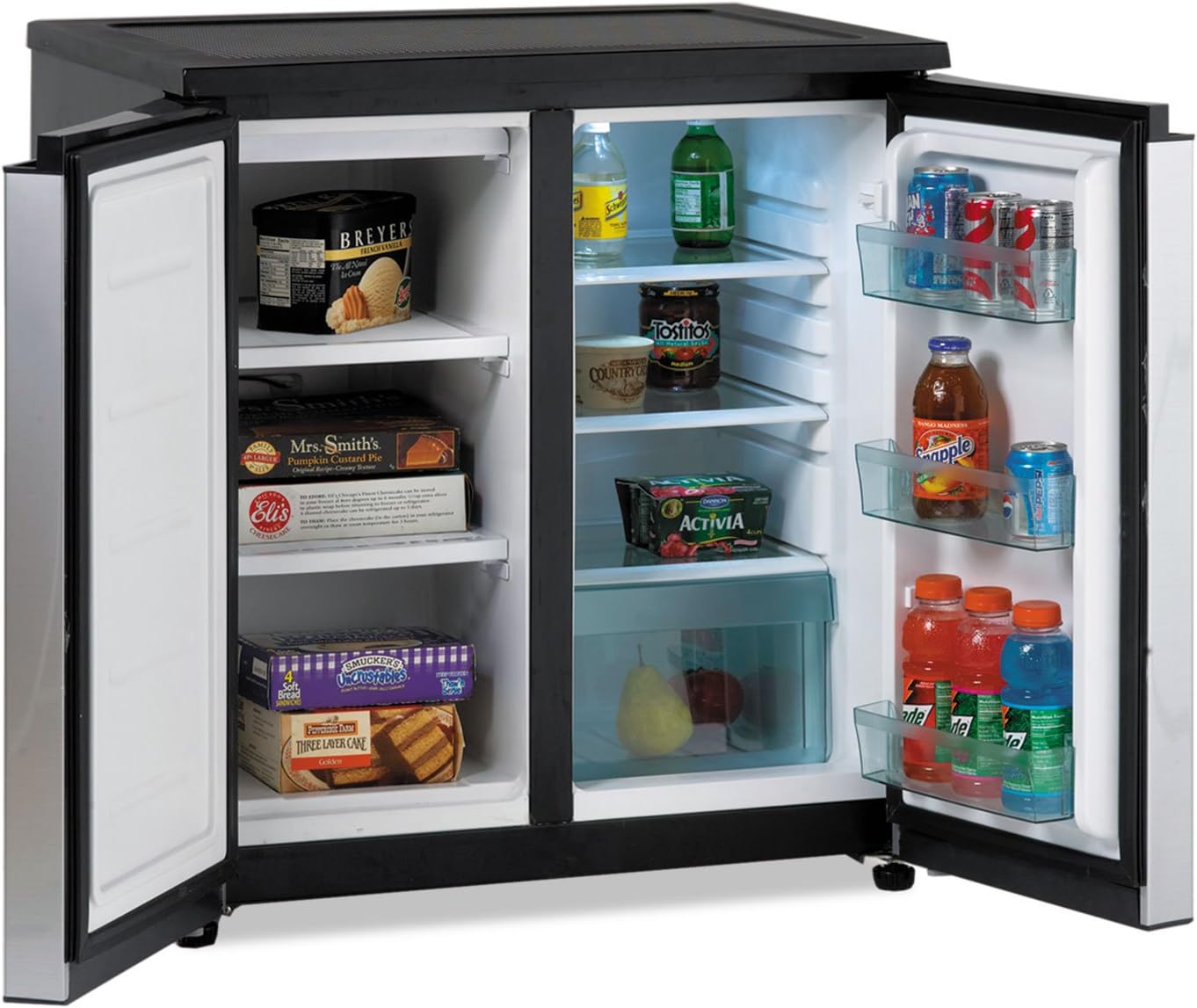 Avanti RMS550PS 5.5 CF Side by Side Refrigerator/Freezer, Black/Stainless Steel