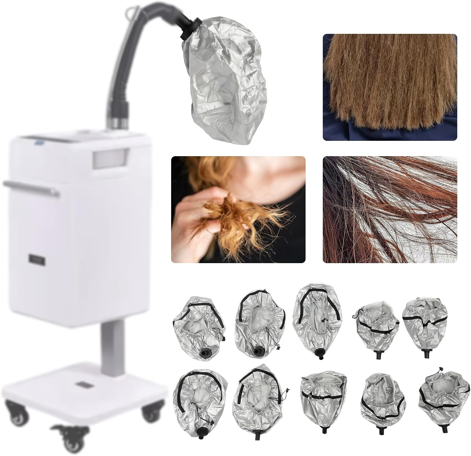 10pcs Steam Cap for Hair, Hair Steamer Hats for Vertical Hair Nano Steamer Machine, Salon Spa Hair Color Processor Hair Dyer Hat