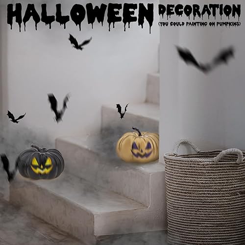 Miniatura 7 de Calabazas falsas de espuma artificial de 7.7 pulgadas, línea plateada de alto grado, simulación de grietas brillantes, cosecha de otoño, vegetales,