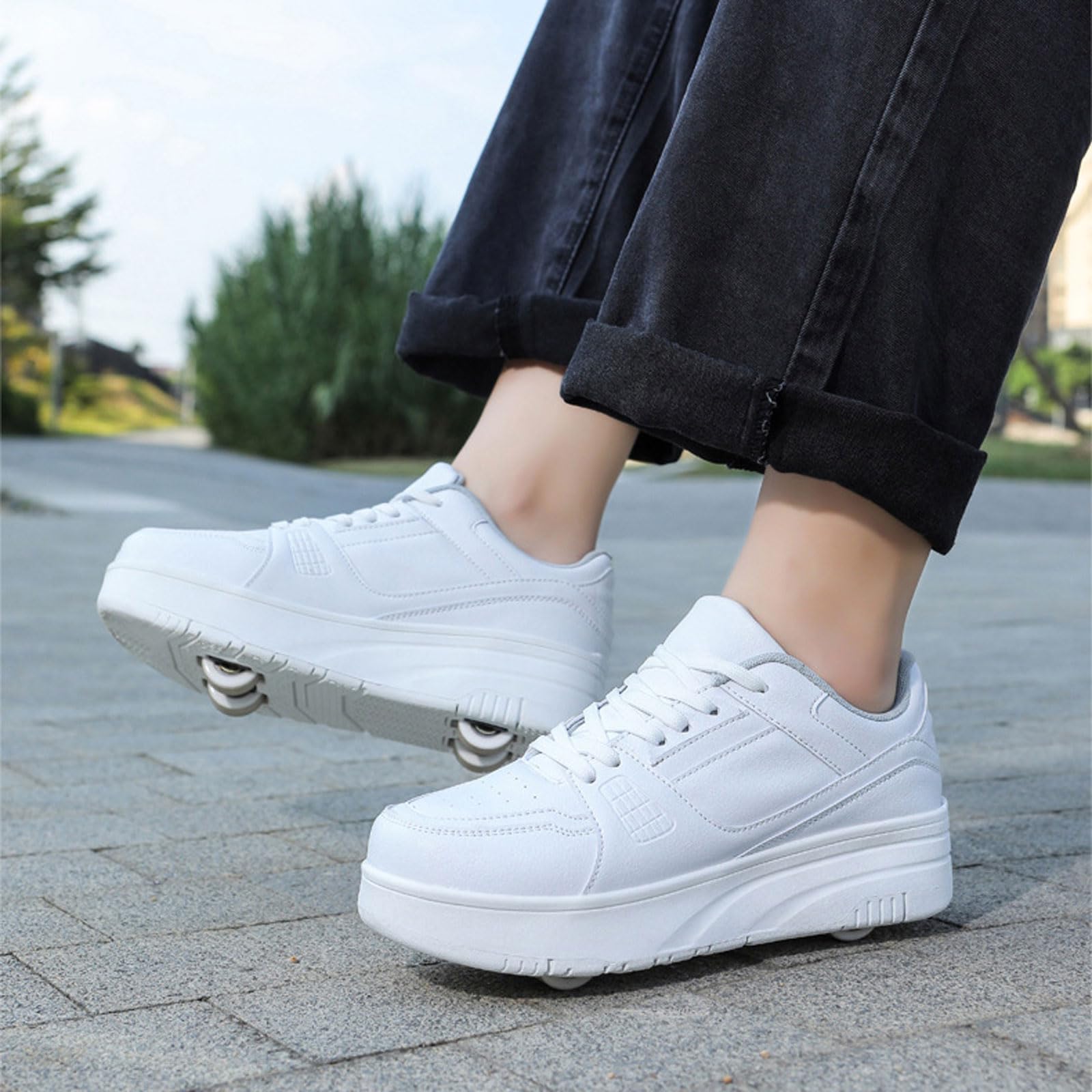 Zapatillas Deportivas con Ruedas para niños,Zapatillas de Skateboarding Niñas Niños,2 en 1 Zapatillas con Ruedas,2 en 1,Multiusos,para Regalos navideños creativos para niños