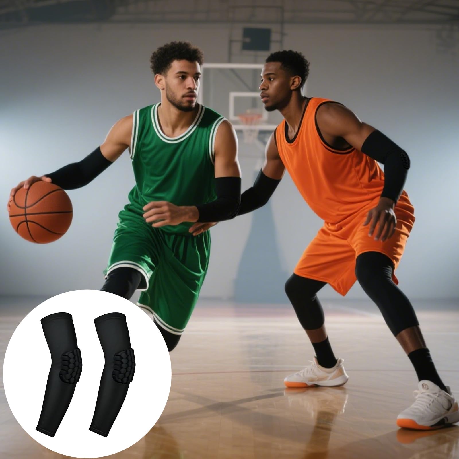 Rembourré Coudiere, Doux Manchon de Compression Bras, Antidérapant Coudiere Sport Protections, Manchons de Protection de Sports Unisexes pour Volleyball Football Basketball Handball (1Pair)