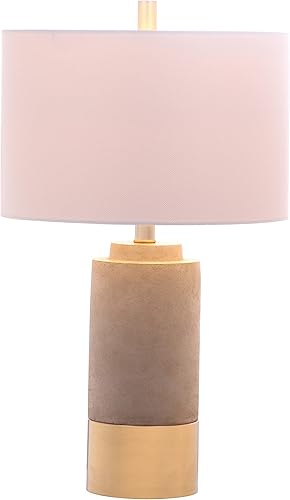 Miniatura 2 de SAFAVIEH Lighting Collection - Juego de 2 lámparas de mesa modernas y contemporáneas de hormigón grisdorado para dormitorio, sala de estar, oficina