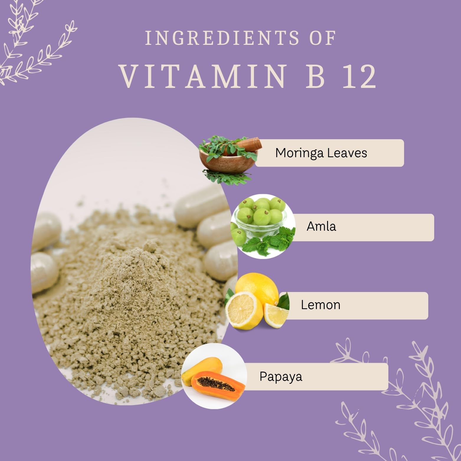 Plant Based Vitamin B12 Supplement Capsules 1000 mcg | Boost Energy Level | Nervous System Support & Blood Formation | Increase Red Blood Cell | Decreased Risk of Heart Disease | B 12 Supplement Daily Nutraceutical for Men & Women - 60 Veg Capsules — Amazon image 5