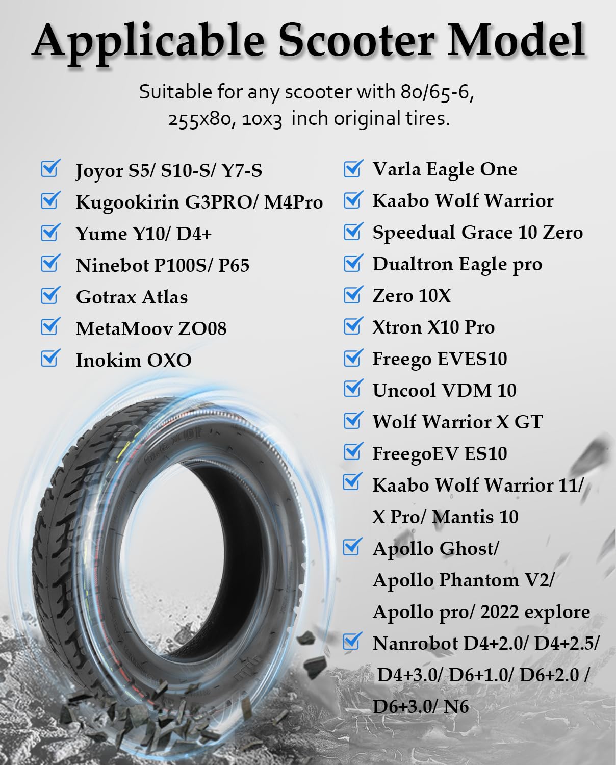 Amazon.com: Felixstory 10x3 Inch Off Road Vacuum Tire, Fit for 80