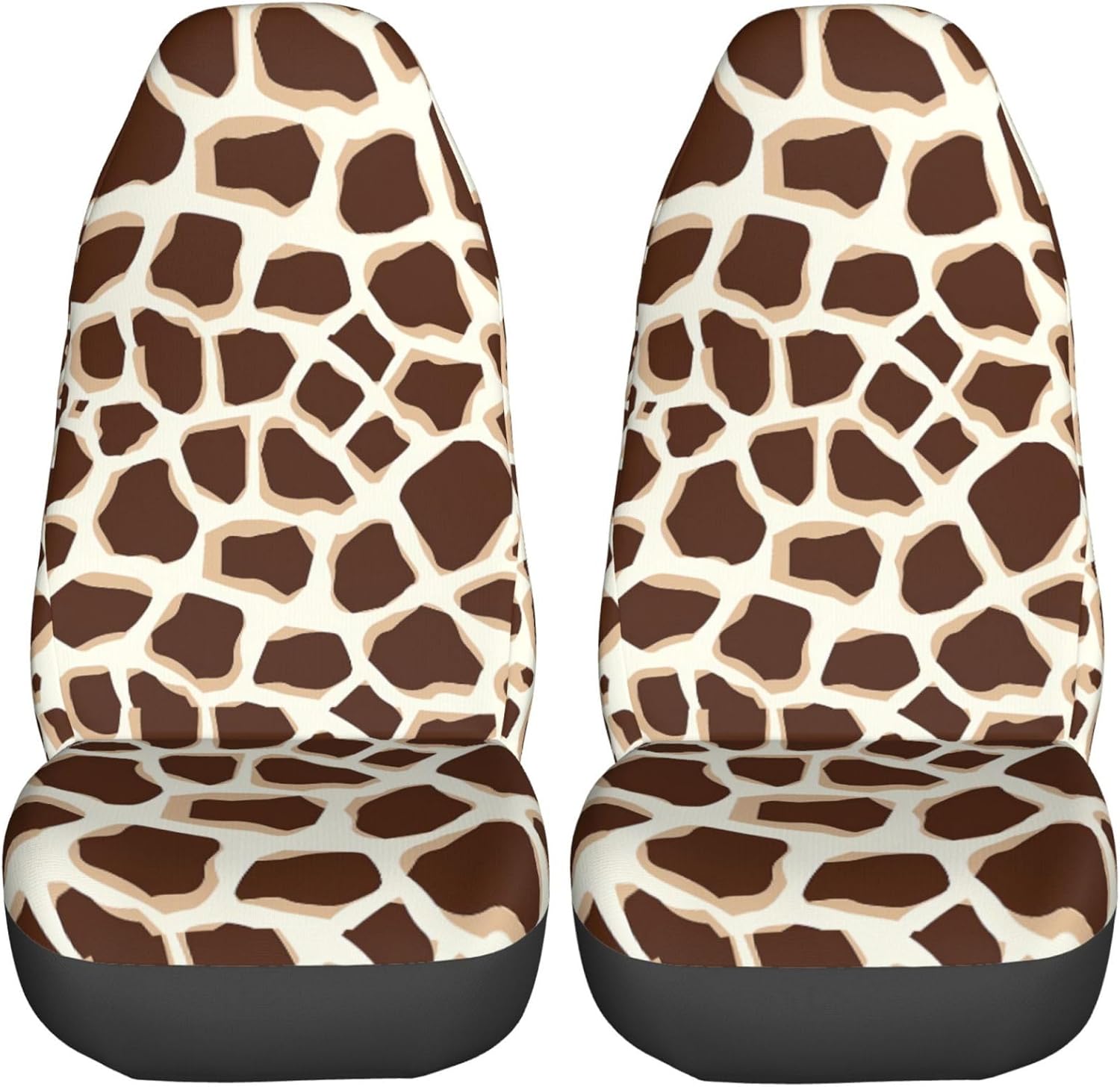 Delerain Car Seat Covers Set 2Pcs, Giraffe Skin Universal Front Car Seats Vehicle Enterior Protector Suitable Fits Most Car Auto SUV Sedan Truck