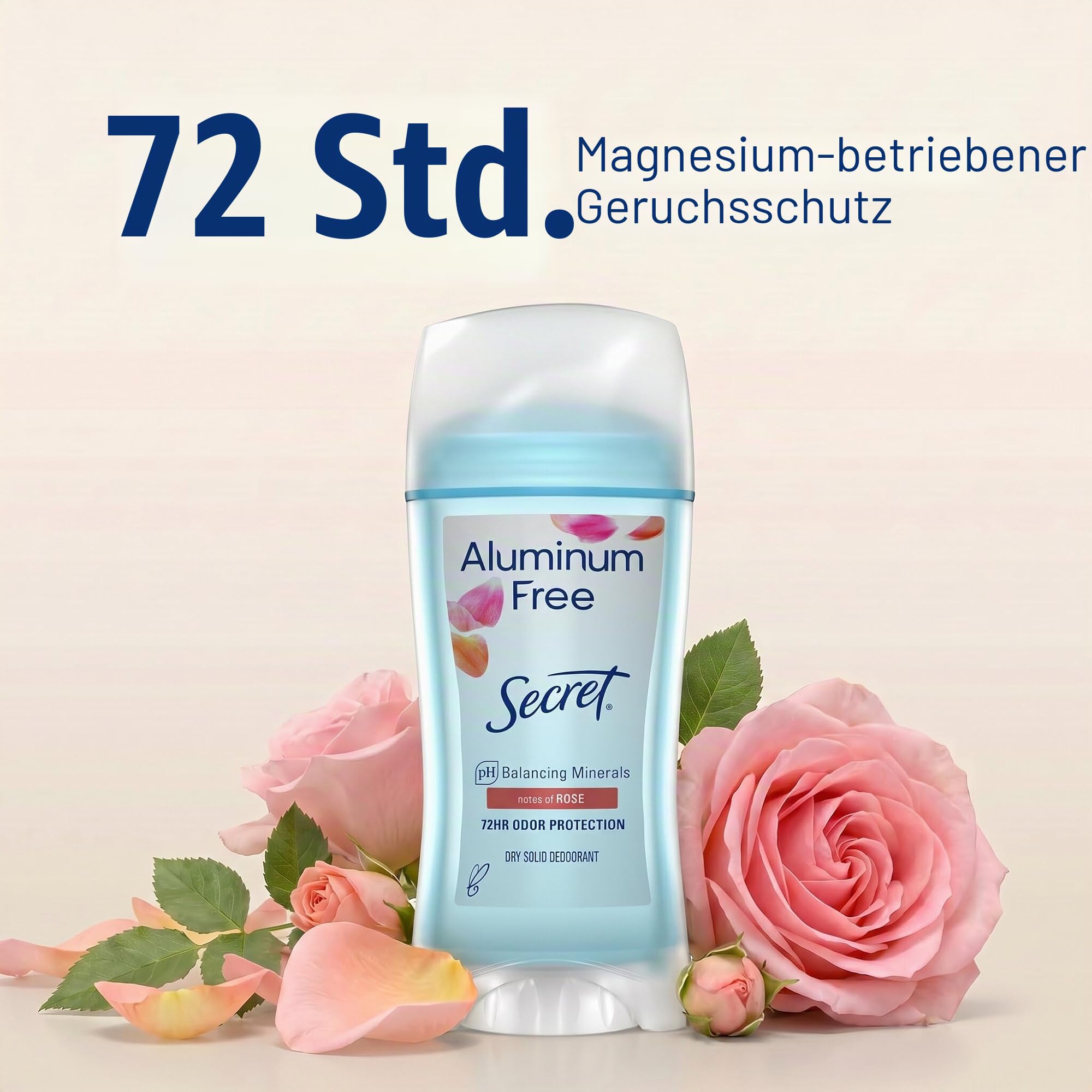 Secret Aluminum Free Deodorant für Damen, Rose Scent, 60 g, 3 Stück