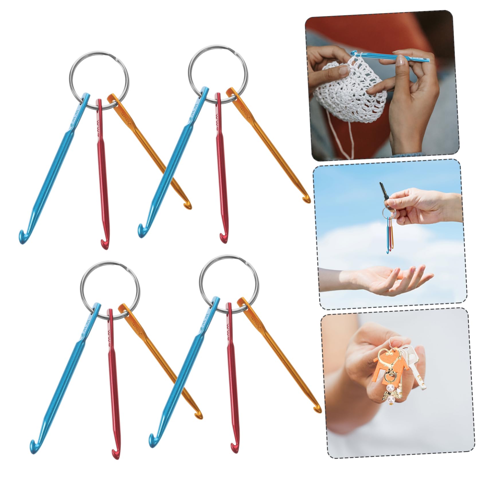OSALADI 5 Series Herramientas De Tejer Ganchillo Agujas De Tejer Kit De Ganchos De Crochet Agujas De Crochet Para Hilo Suministros De Costura De Crochet Aguja De Hilo Aluminio 4 Piezas X 5
