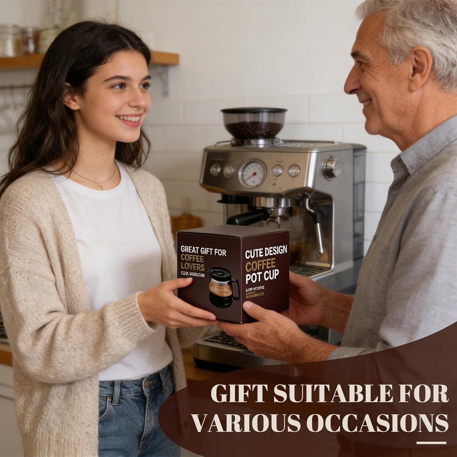 16 Oz Glass Coffee Pot Mug with Spill Proof Lid, Heatproof Clear Cup for Travel & Office, Gift for Coffee Lovers (1 Pack) - Image 6