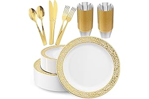 Elegant 150-Piece Gold Dinnerware Set for Upscale Parties