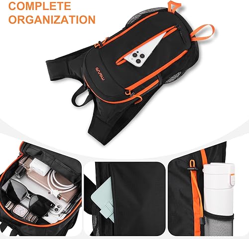 Miniatura 3 de MOSISO Mochila pequeña de senderismo de 12 litros para mujeres y hombres, mochila plegable e informal ligera con bolsillo frontal vertical para